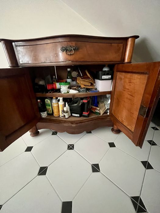 Antyczna komoda z litego drewna XIX w. | Biedermeier | kredens