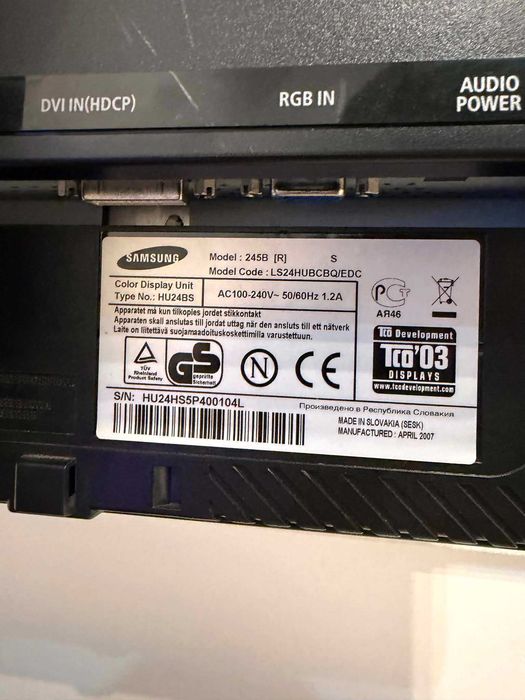 Monitor Smsung 24" 245B