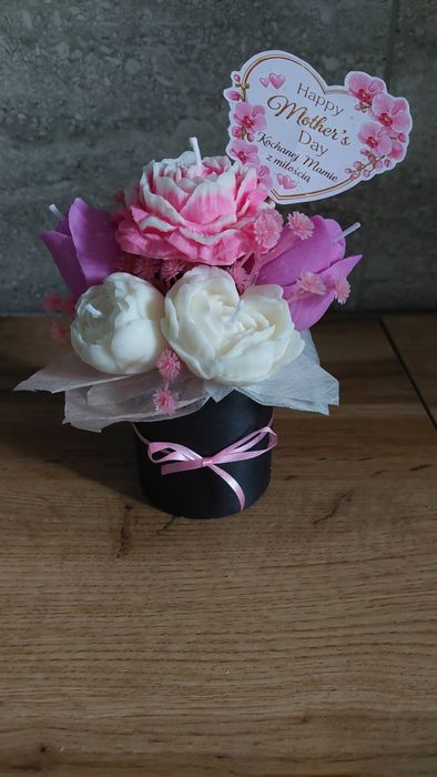 Flower Box ze świecami sojowymi na  handmade