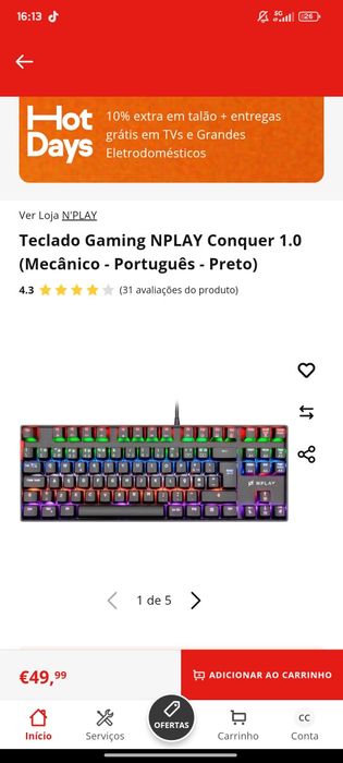 Teclado gamer NPLAY