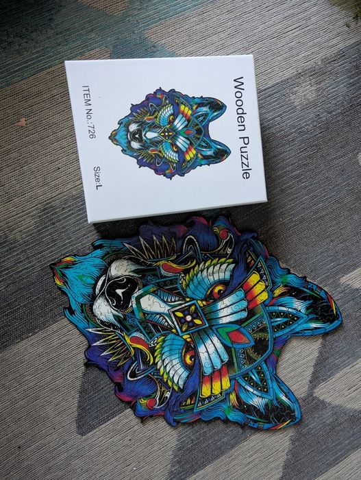 Duże Puzzle Drewniane Wilk rozm L  A4