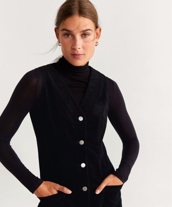 Вельветовое платье-сарафан Mango