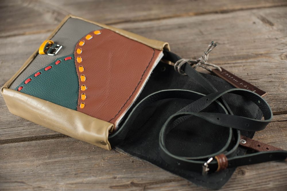 torebka zielony patchwork śladem kOta