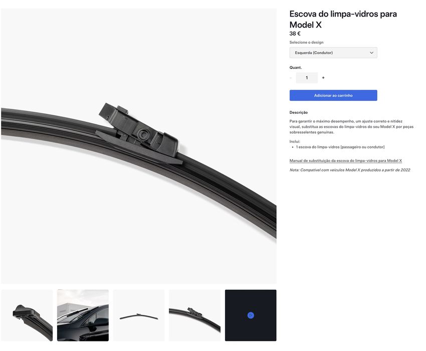 Escovas Limpa Vidros Model X - após 2022