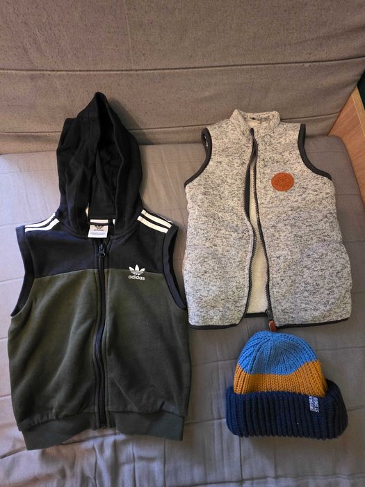 Ubranka dziecięce roz. 98, pakiet, bezrękawnik Adidas, Super stan