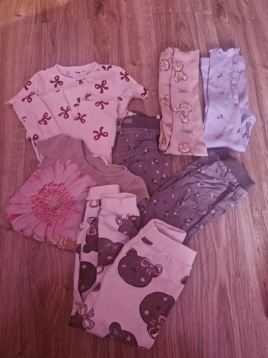 Paczka ubrań dla dziewczynki kurtka/legginsy/sukienka/koszulka