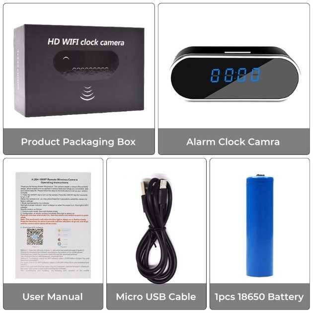 Настольные часы со скрытой камерой