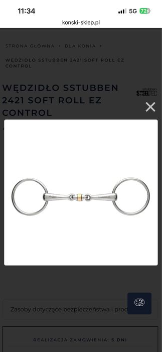 wędzidło 12.5 stubben 2421 SOFT ROLL EZ CONTROL