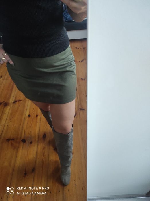 Spódnica zamszowa khaki