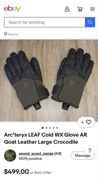 Преміальні шкіряні рукавички Arc'teryx GORE-TEX + PrimaLoft (M)