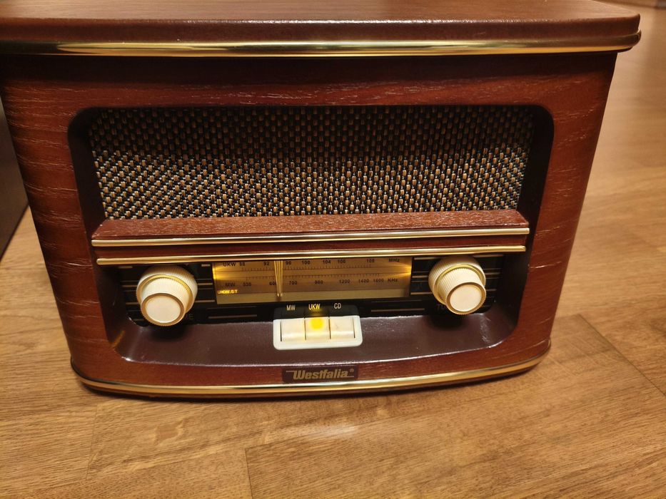 Radio sieciowe AM, FM Westfalia z CD Retro drewno piękne stylowe