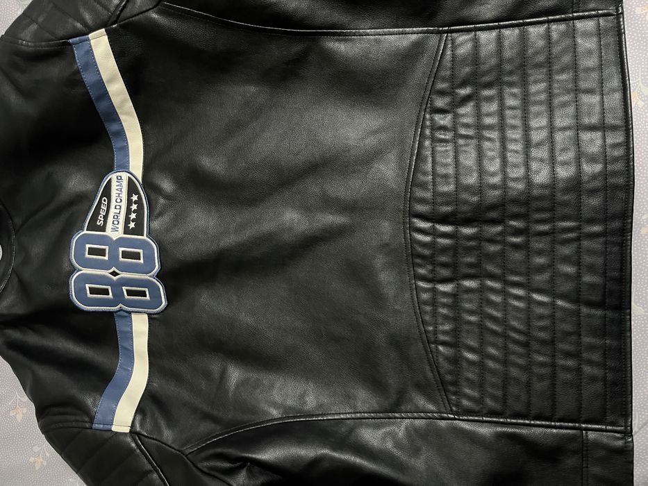 Jaqueta de couro legítimo para motociclista - 2XL