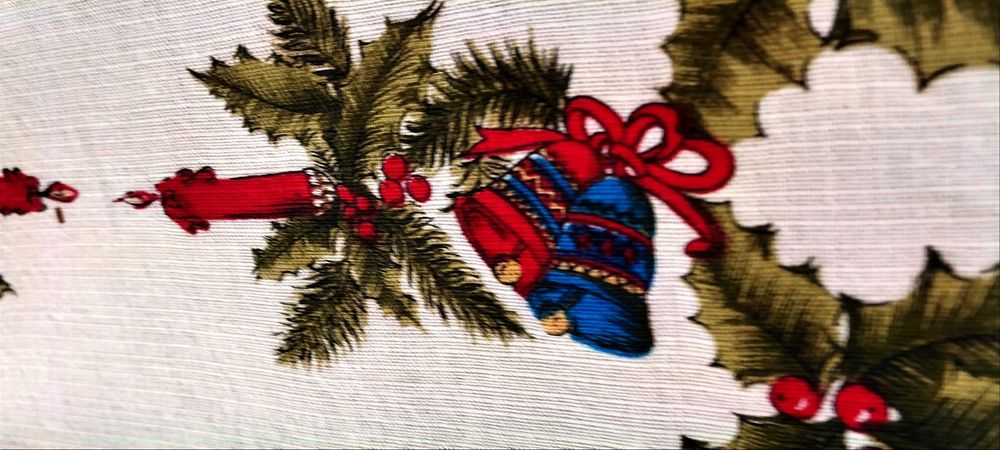 Toalha de mesa natal e pequeno maperon pai natal