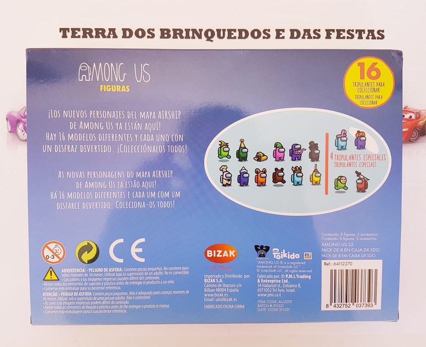 Conjunto 8 pcs + 5 Acessórios Among Us (Portes Incluidos)