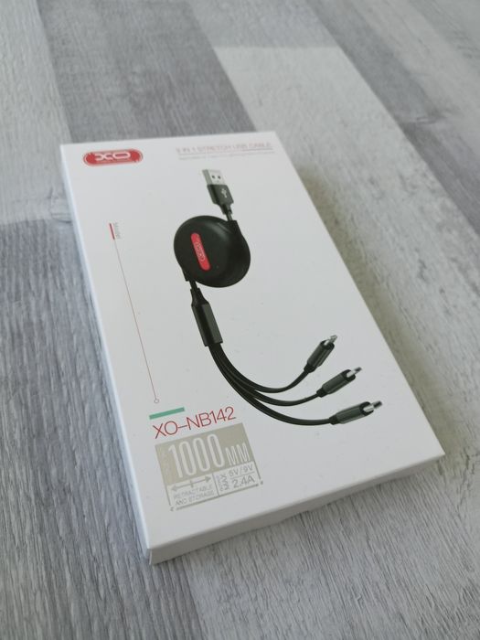 Kabel USB 3 w 1 zestaw kabli xo-nb142