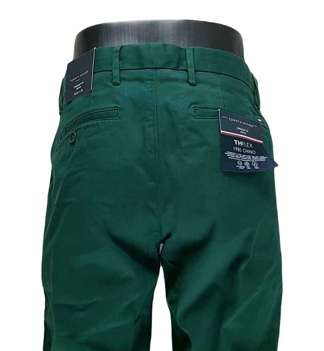 Męskie spodnie Tommy Hilfiger Denton Chino zielone nowe oryg. -W32/L34