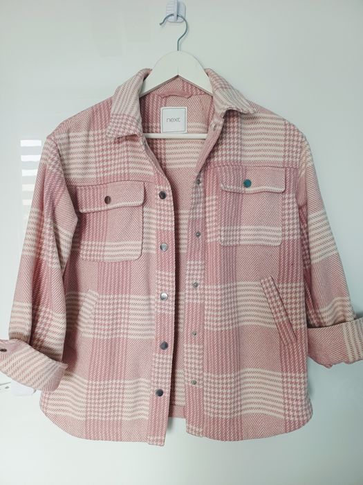 Kurtka koszulowa w kratę różowa Next 152