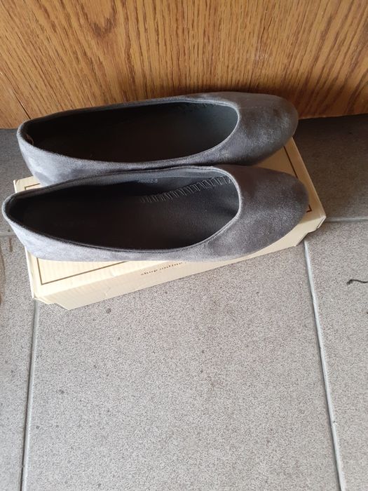 Baleriny szare zamszowe 38