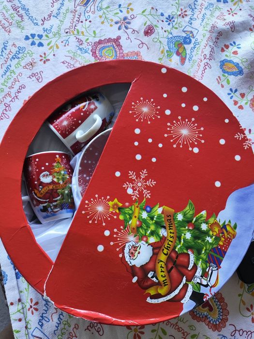 Conjunto seis chávenas e seis Pires natal café