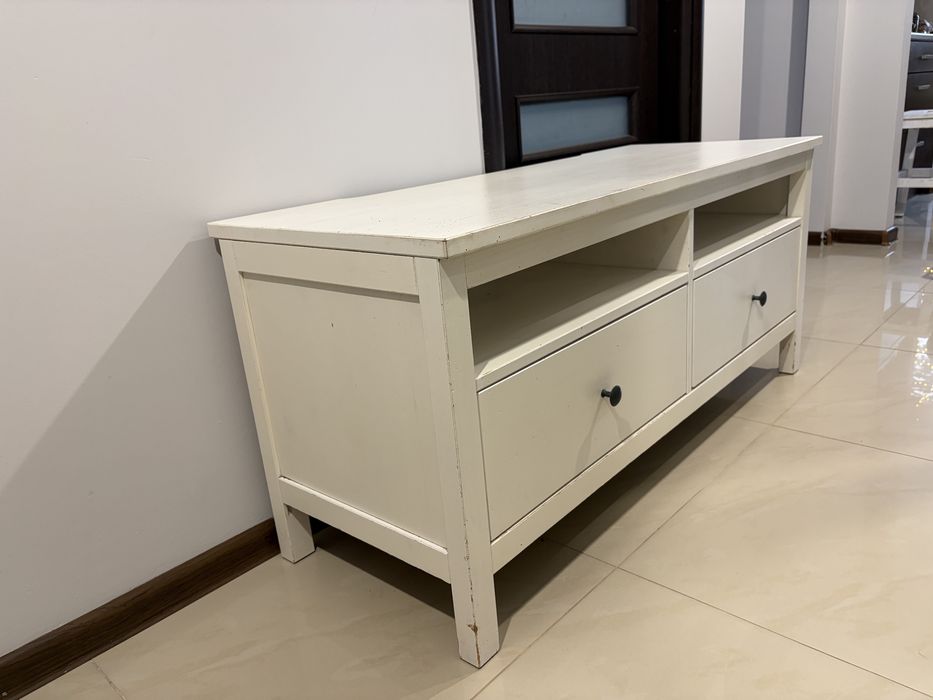 Szafka RTV IKEA Hemnes biała dwie szuflady 124cm