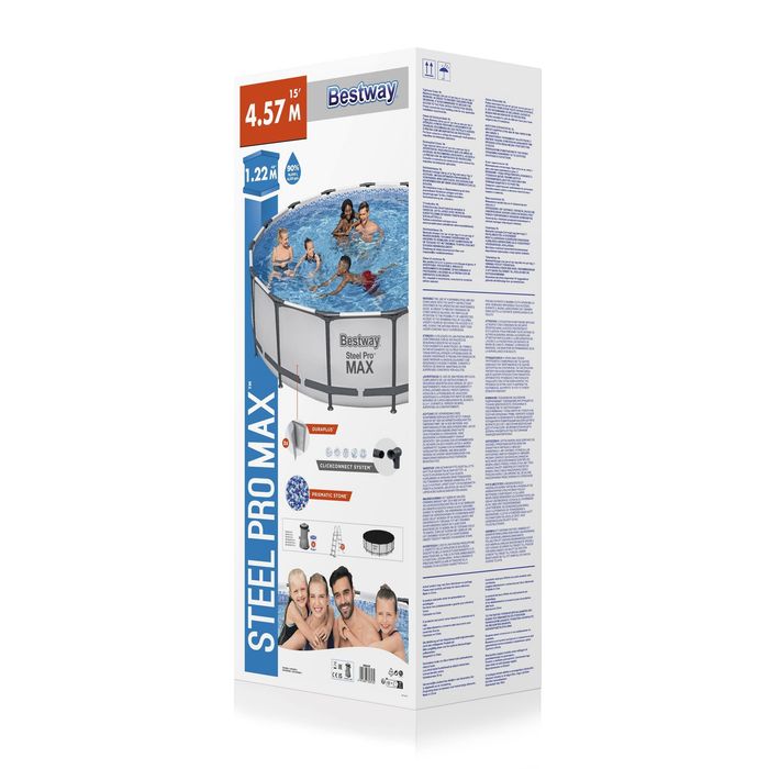 Piscina STEEL PRO MAX circular 457x122cm com depuradora filtro