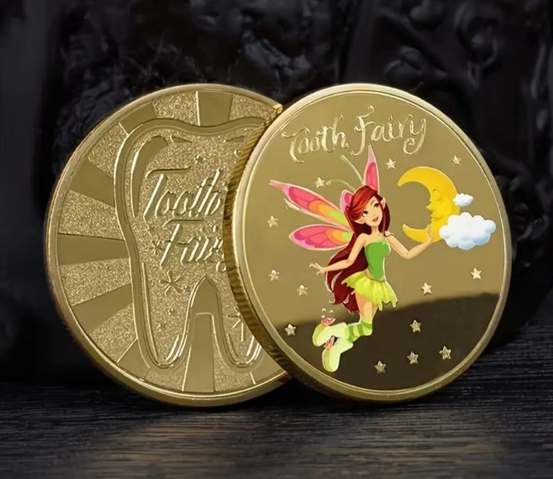 Moneta Amulet od Wróżki Zębuszki Kolor Złoty