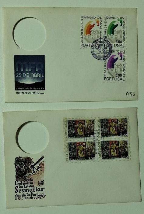 Envelopes com selos antigos conjunto de 7