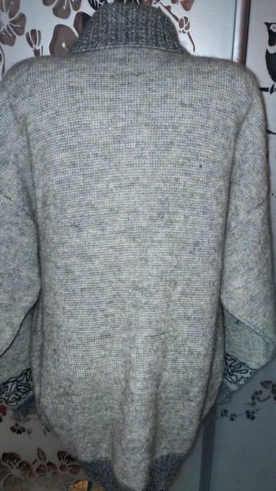 Шерстяная кофта женская, кардиган винтажный  100% шерсть, XXL