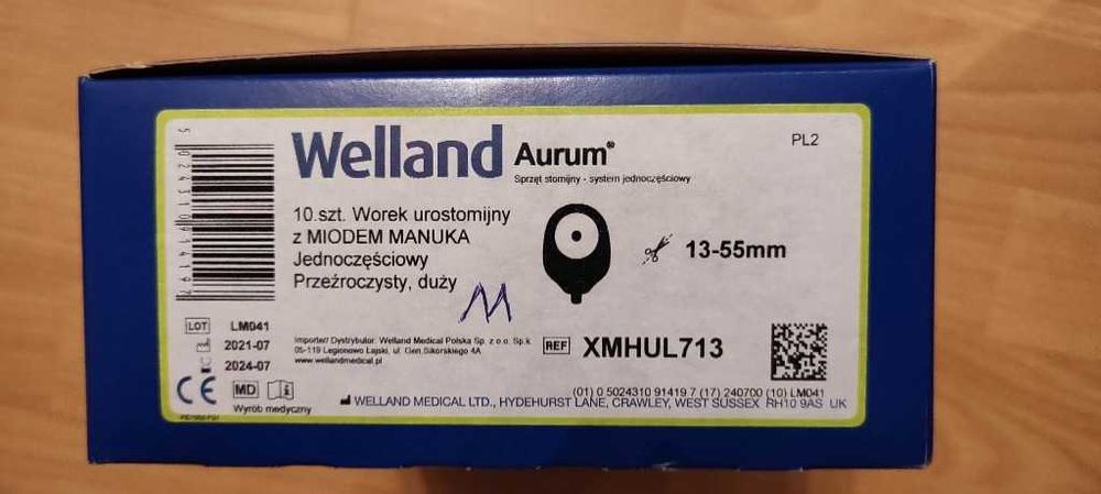 WELLAND AURUM worki urostomijne z miodem 5 sztuk
