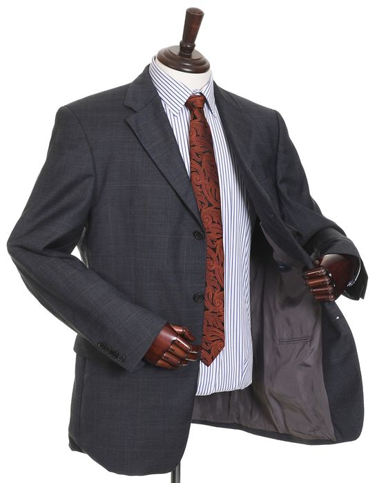 HUGO BOSS ANGELICO grafitowa marynarka męska w kratkę Pure New Wool 52
