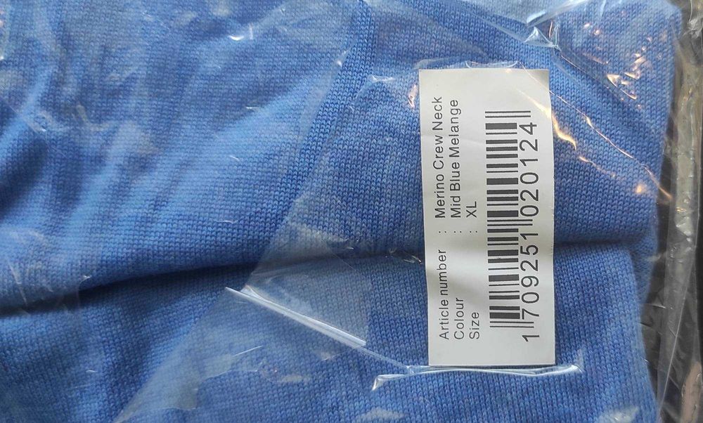 SWETER z MERYNOSA Gabano Merino Crew Neck Mid | Niebieski XL 43-44
