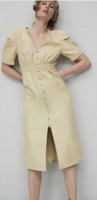 Cudna sukienka zara skóra naturalna