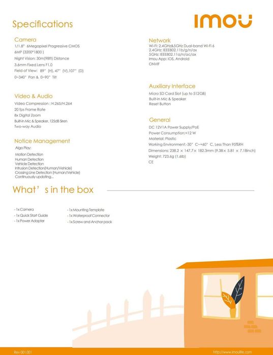 Поворотная камера 3K+ Imou Titan Pro 6MP (IPC-U7LP-6V0NE)