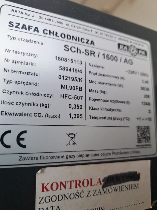 Szafa chłodnicza Rapa