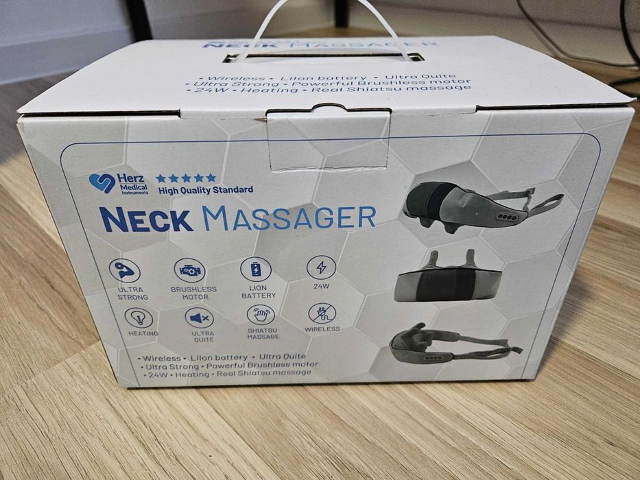 Masażer BEZPRZEWODOWY do Szyi Karku Ramion Pleców na AKUMULATOR Herz