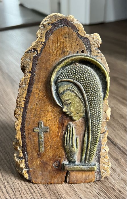 Escultura Tronco Madeira Virgem Maria Arte Sacra
