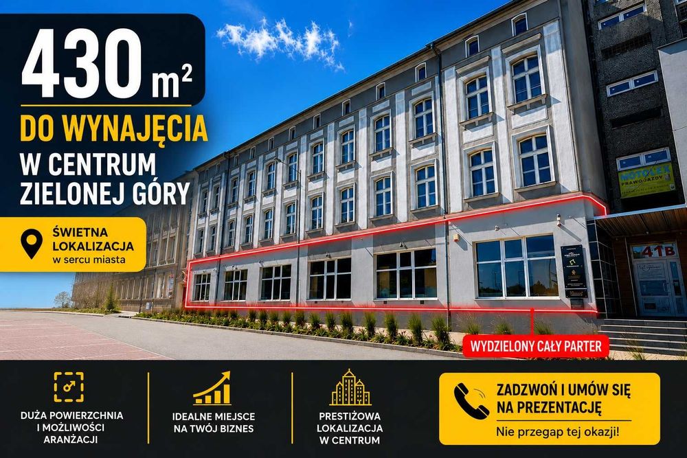 Lokal usługowy 430m2 w centrum miasta | Idealny pod bank, przychodnię lub siedzibę firmy|