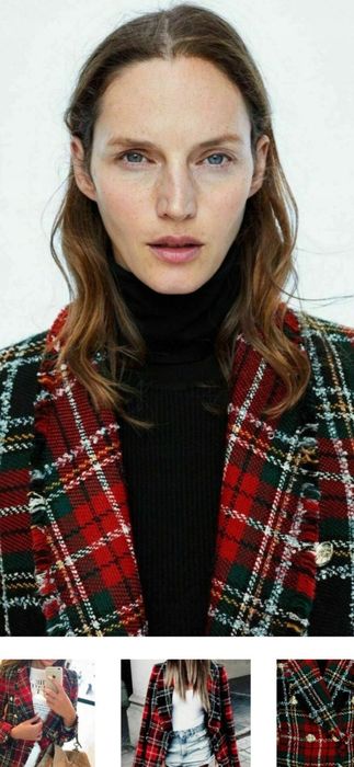 Marynarka Zara Krata Czerwona L