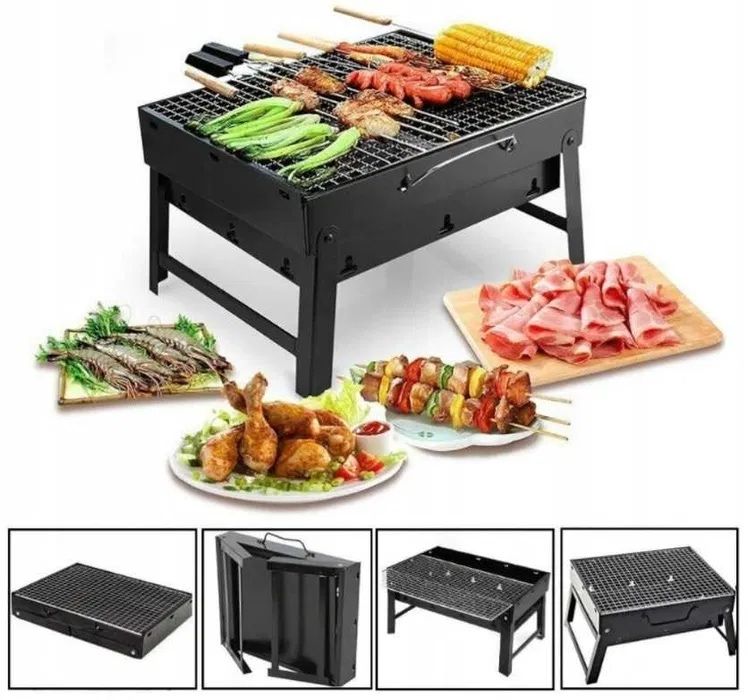 Grill Turystyczny Przenośny Składany Węglowy Duży Grill Węglowy