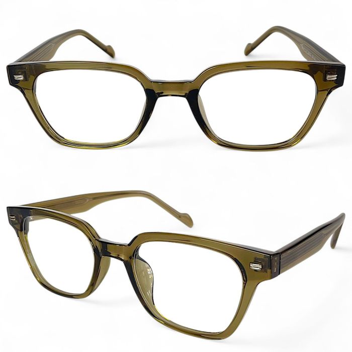 Okulary zerówki do komputera ETE nerdy TR90 oliwkowe Blue Light