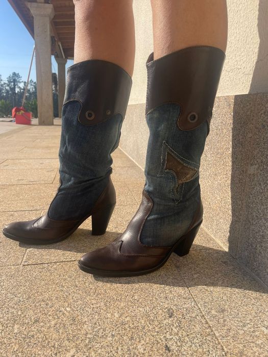 Botas em Couro Natural com Ganga - No 38