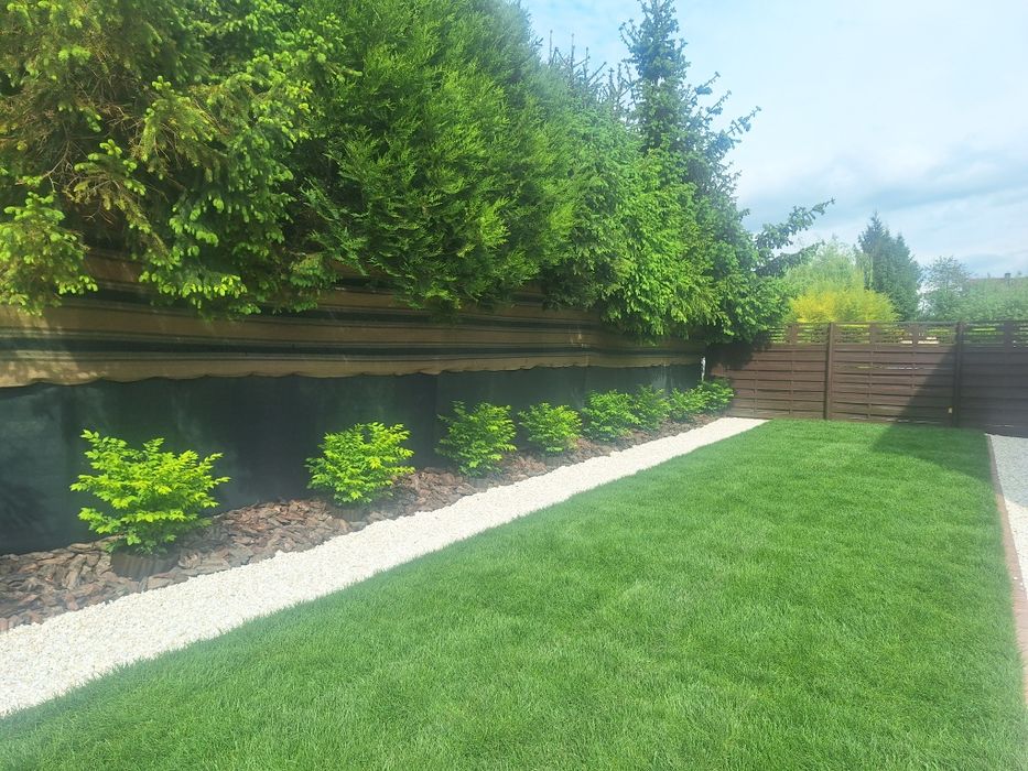 Kompleksowe usługi ogrodnicze, projektowanie/budowa ogrodu od A do Z przycinanie tui żywopłotu usługi minikoparkia utylizacja odpadów sprzedaż drewna