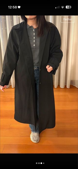 Gabardine preta Zara