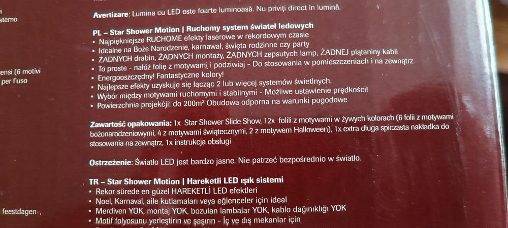 Projektor Star Shower Slide Show