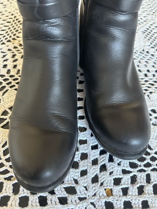 Czarne  buty  botki skóra naturalna 38 luftpolster