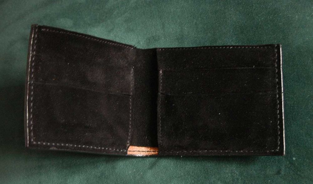 Czarny skórzany portfel handmade