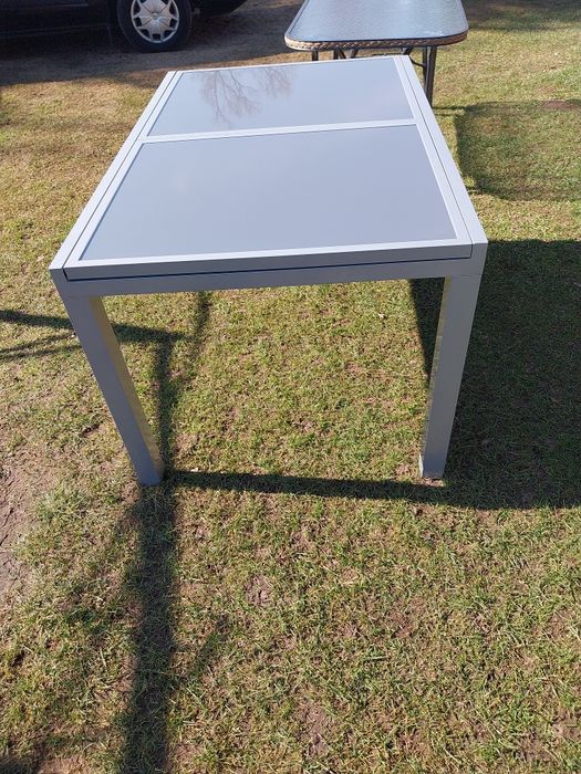 Stół ogrodowy aluminiowo szklany