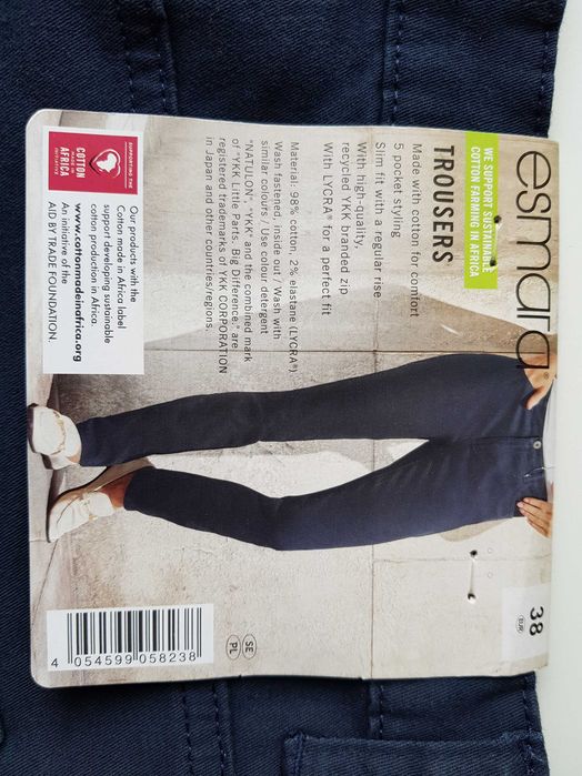 nowe, wygodne, miękkie spodnie chino, 98% bawełna 2% elastan, długa no