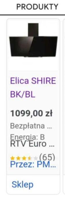 Okap Elica SHIRE BK/BL A/60 Czarny