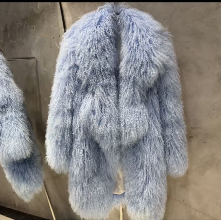 Kontantto plaszcz futro czekolada puszyste lekkie cieple xs-5xl